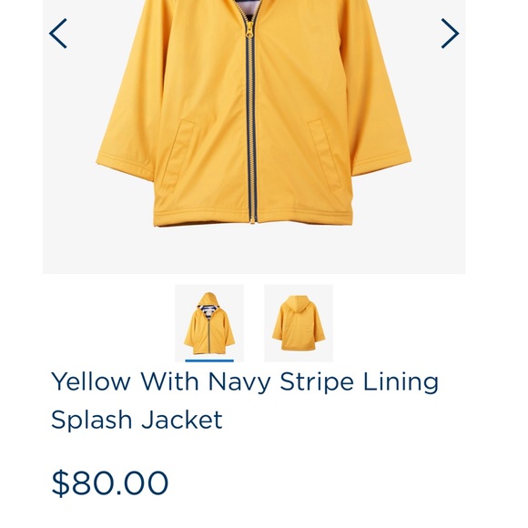 Yellow With Navy Stripe Lining Splash Jacket( new) - Picture 2 of 6